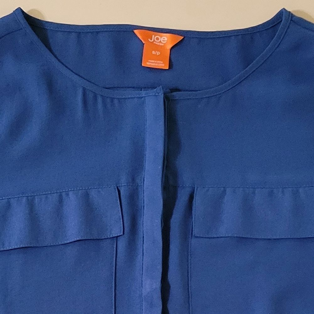 Joe Fresh Roundneck Henley Style Blue Blouse - Picture 7 of 11